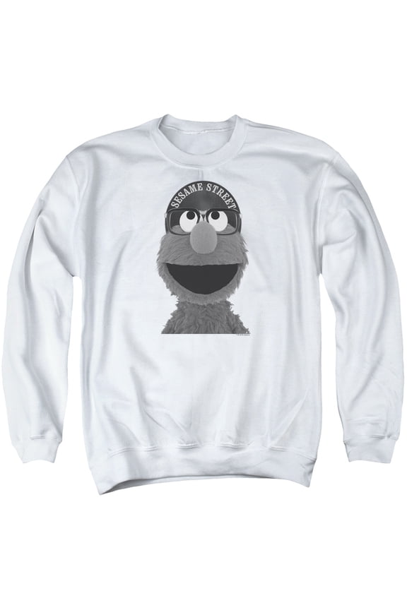 Sportswear SST144-AS-6 Sesame Street Elmo Lee Adult Crewneck Sweatshirt, White - 3X