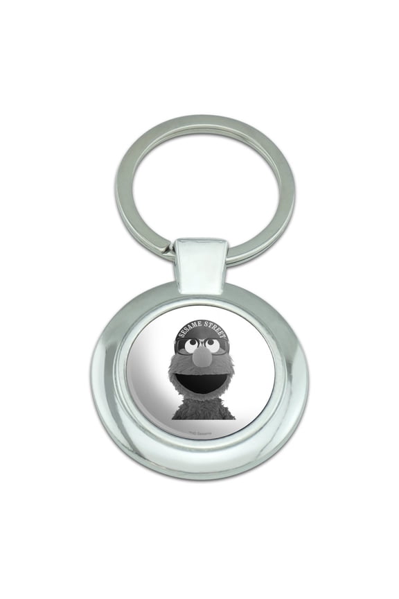 Sesame Street Elmo Lee Keychain Classy Round Chrome Plated Metal