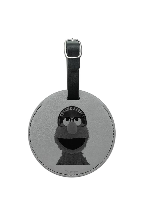 Sesame Street Elmo Lee Round Leather Luggage Card Suitcase Carry-On ID Tag