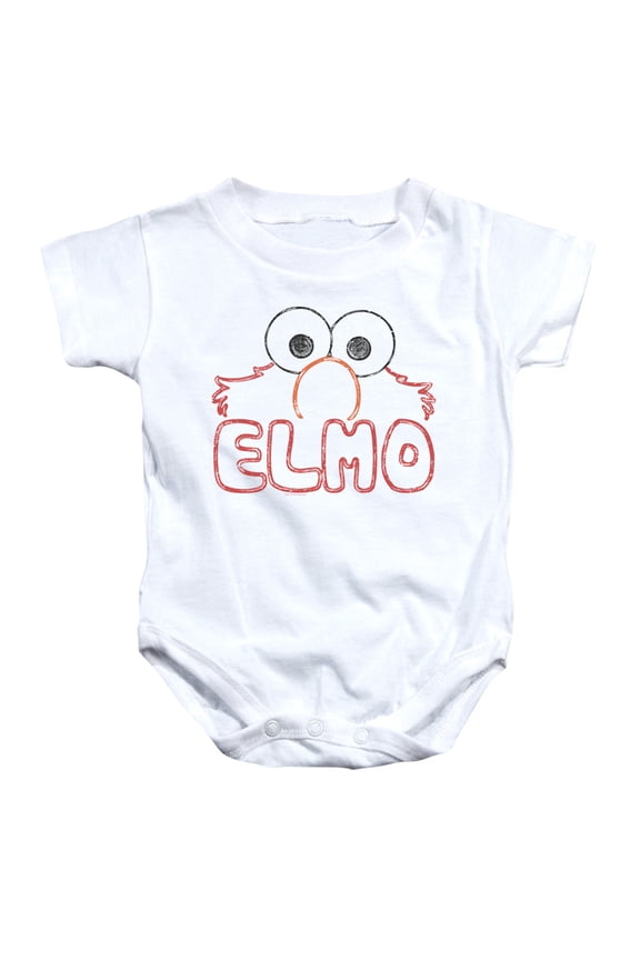 Sesame Street Elmo Letters Infant Snapsuit Romper White 12Mos