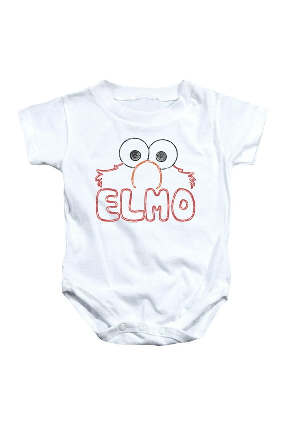 Sesame Street Elmo Letters Infant Snapsuit Romper White 18Mos