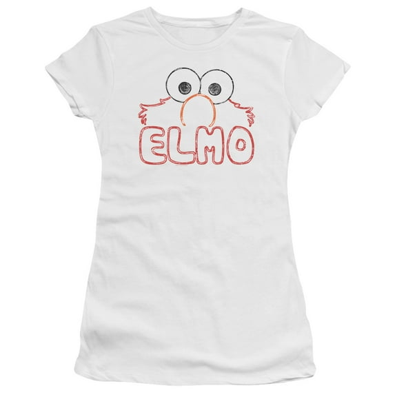 Sesame Street Elmo Letters S/S Junior Women's T-Shirt Sheer White