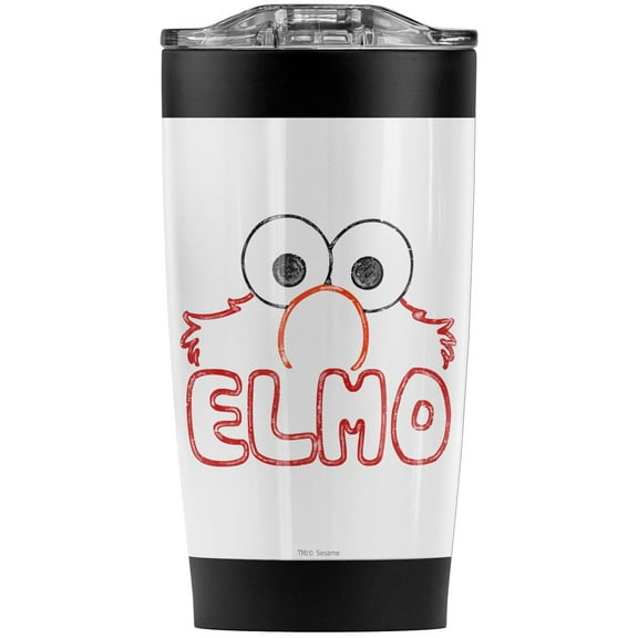 Sesame Street/Elmo Letters Stainless Steel Tumbler 20 oz Coffee Travel Mug/Cup, Vacuum Insulated & Double Wall with Leakproof Sliding Lid | Great for Hot Drinks and Cold Beverages