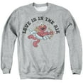 thumbnail image 1 of Sesame Street Elmo Love is in the Air Unisex Adult Crewneck Sweatshirt, Athletic Heather, 2X-Large, 1 of 4