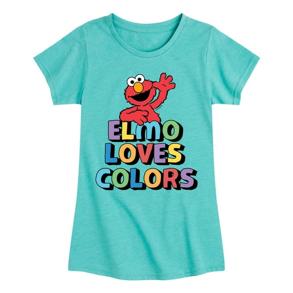 Sesame Street - Elmo Loves Colors - Toddler Girls Short Sleeve Graphic T-Shirt