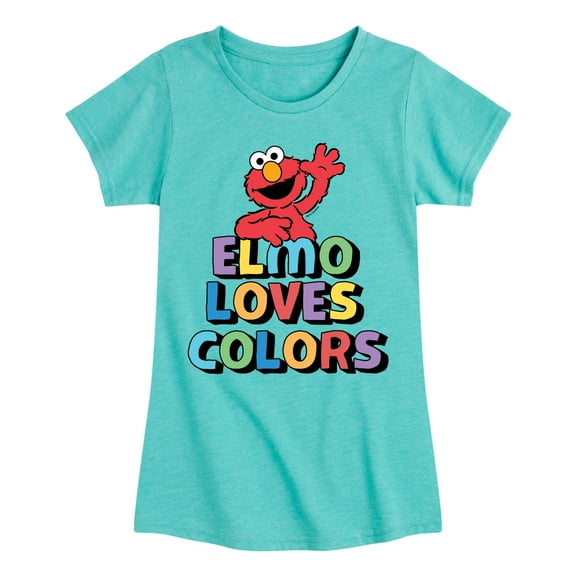 Sesame Street - Elmo Loves Colors - Toddler Girls Short Sleeve Graphic T-Shirt