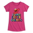 thumbnail image 1 of Sesame Street - Elmo Loves Colors - Toddler Girls Short Sleeve Graphic T-Shirt, 1 of 4