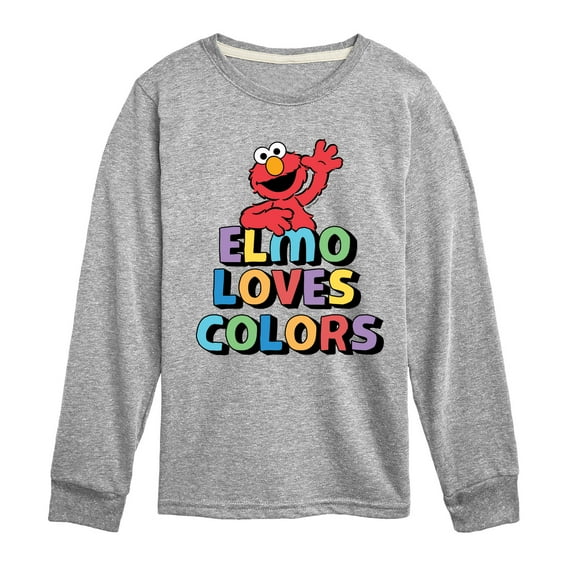 Sesame Street - Elmo Loves Colors - Toddler and Youth Long Sleeve T-Shirt