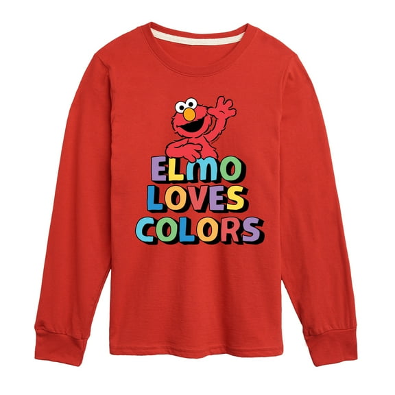 Sesame Street - Elmo Loves Colors - Toddler and Youth Long Sleeve T-Shirt