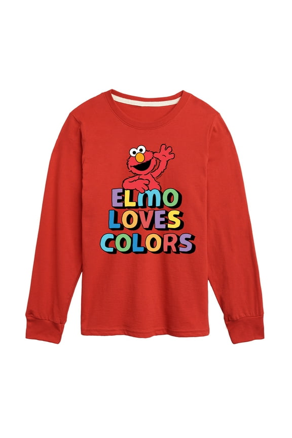 - Elmo Loves Colors - Toddler and Youth Long Sleeve T-Shirt