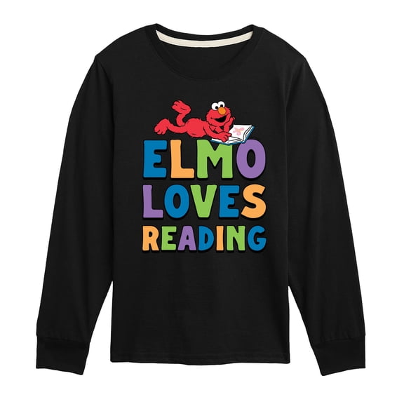 Sesame Street - Elmo Loves Reading - Toddler and Youth Long Sleeve T-Shirt