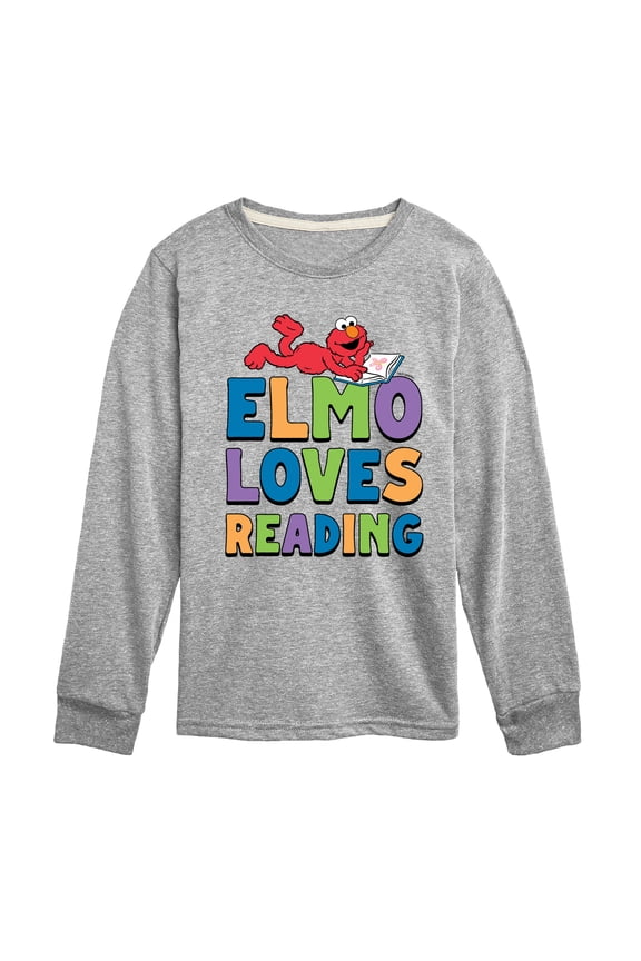 - Elmo Loves Reading - Toddler and Youth Long Sleeve T-Shirt