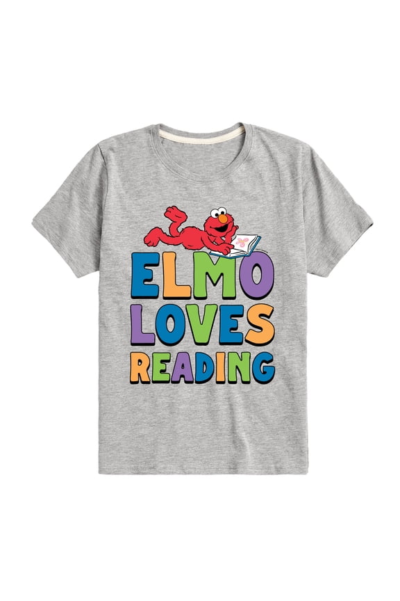 - Elmo Loves Reading - Toddler and Youth Short Sleeve Graphic T-Shirt