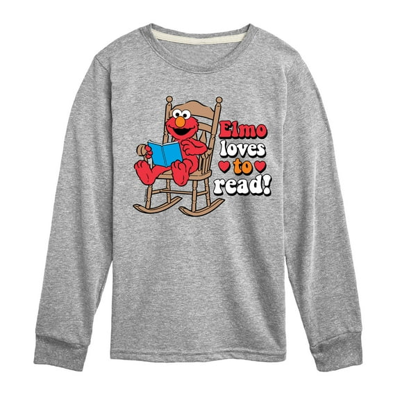 Sesame Street - Elmo Loves To Read - Toddler and Youth Long Sleeve T-Shirt
