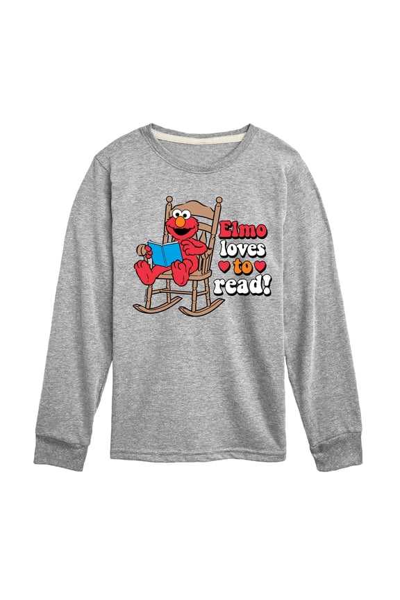 - Elmo Loves To Read - Toddler and Youth Long Sleeve T-Shirt