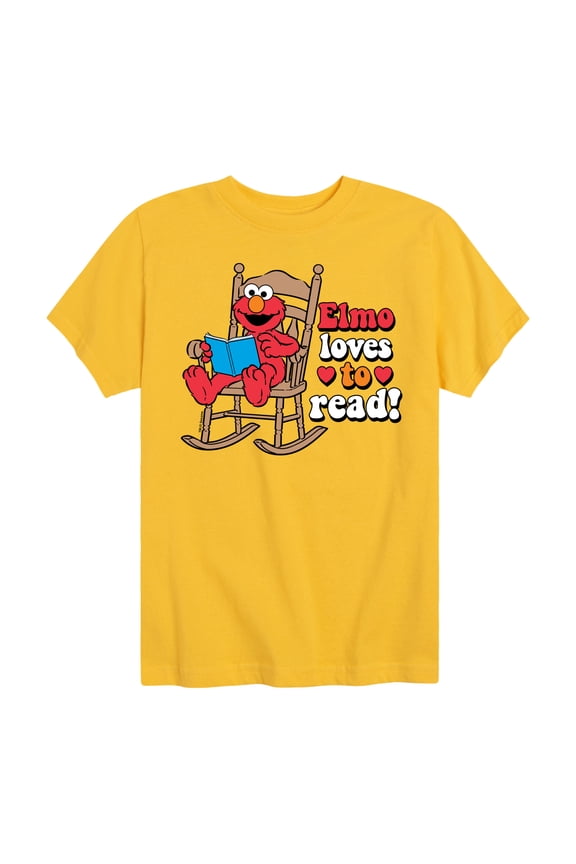- Elmo Loves To Read - Toddler and Youth Short Sleeve Graphic T-Shirt