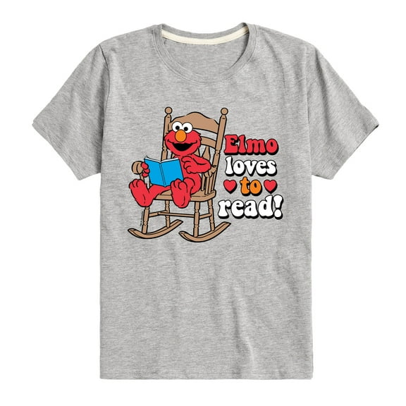 Sesame Street - Elmo Loves To Read - Toddler and Youth Short Sleeve Graphic T-Shirt
