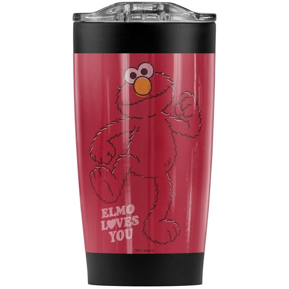 Sesame Street/Elmo Loves You Stainless Steel Tumbler 20 oz Coffee Travel Mug/Cup, Vacuum Insulated & Double Wall with Leakproof Sliding Lid | Great for Hot Drinks and Cold Beverages