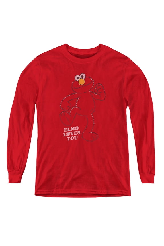 Sesame Street - Elmo Loves You - Youth Long Sleeve Shirt - Small