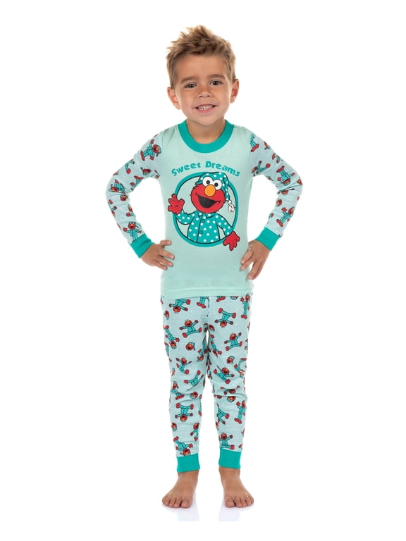 Sesame Street Elmo Pajamas Toddler Boys' Sweet Dreams Tight Fit Sleep Set