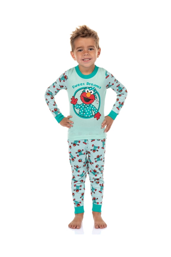Sesame Street Elmo Pajamas Toddler Boys' Sweet Dreams Tight Fit Sleep Set