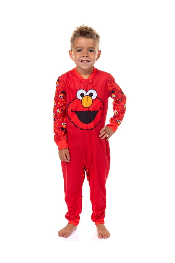 Sesame Street Elmo Pajamas Toddler Soft Fleece Footless Sleeper One Piece PJ