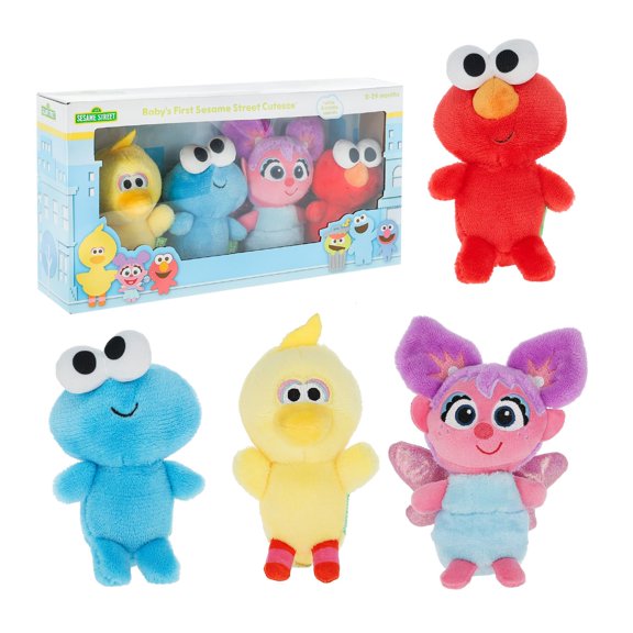 Sesame Street Elmo Plush, Cookie Monster Plush, Abby Cadabby Plush & Big Bird Plush Toys For Toddlers 1-3, Elmo Stuffed Animal Toys