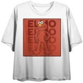 thumbnail image 1 of Sesame Street Elmo Repeat Text Women's White Crop T-Shirt-2XL, 1 of 3