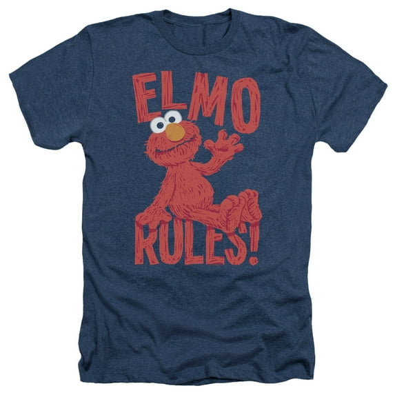 Sesame Street - Elmo Rules - Heather Short Sleeve Shirt - Small