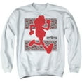 thumbnail image 1 of Sesame Street Elmo Runs Adult Crewneck Sweatshirt White, 1 of 1