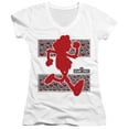 thumbnail image 1 of Sesame Street Elmo Runs Junior Women's T-Shirt V-Neck White, 1 of 1