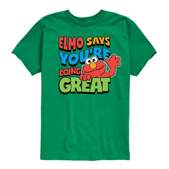 Sesame Street - Elmo Says Youre Doing Great - Toddler and Youth Short Sleeve Graphic T-Shirt