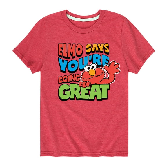 Sesame Street - Elmo Says Youre Doing Great - Toddler and Youth Short Sleeve Graphic T-Shirt