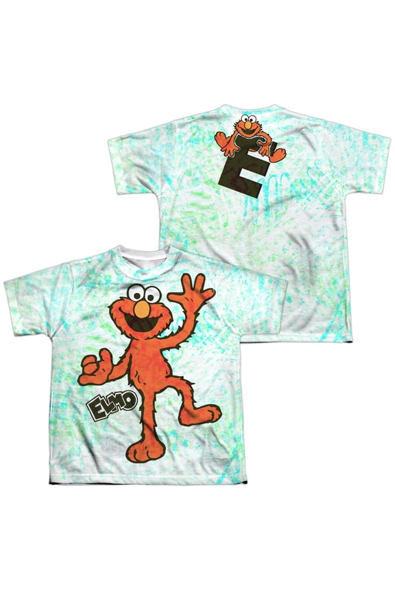 Sesame Street - Elmo Scribble (Front/Back Print) - Youth Short Sleeve Shirt - Large