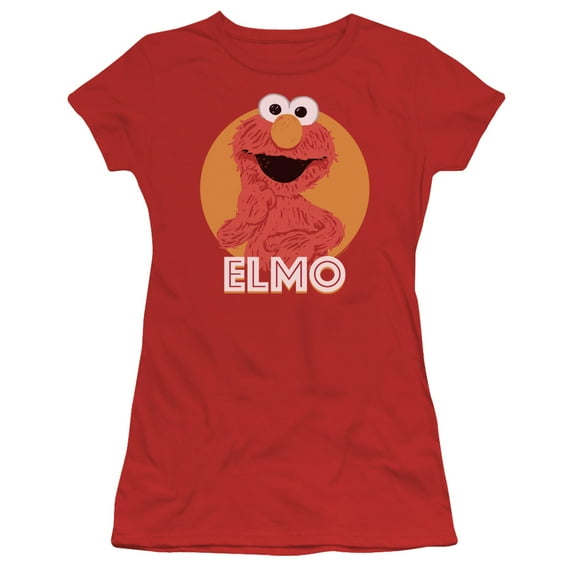 Sesame Street Elmo Scribble S/S Junior Women's T-Shirt Sheer Red