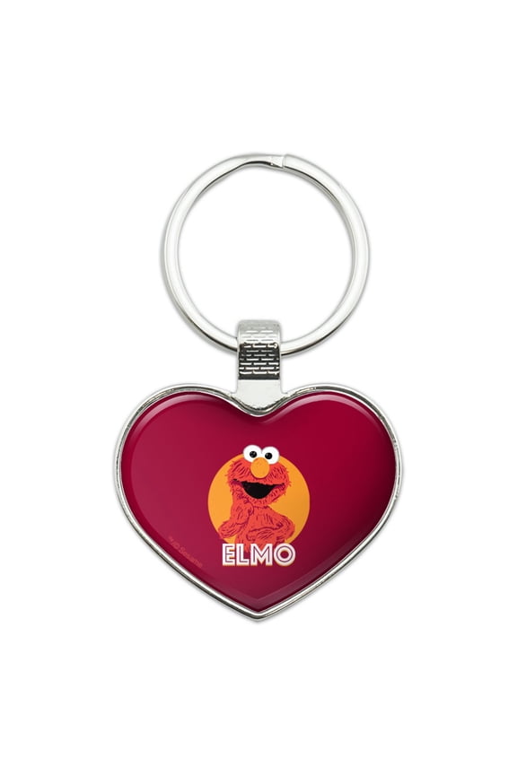 Sesame Street Elmo Scribble Keychain Heart Love Metal Key Chain Ring