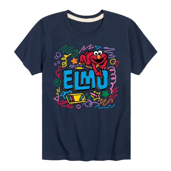 Sesame Street - Elmo Scribble - Toddler and Youth Short Sleeve Graphic T-Shirt