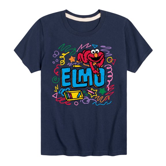 Sesame Street - Elmo Scribble - Toddler and Youth Short Sleeve Graphic T-Shirt