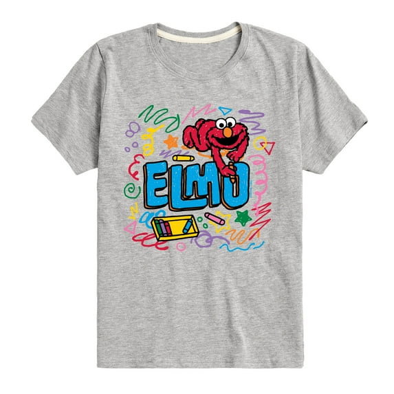 Sesame Street - Elmo Scribble - Toddler and Youth Short Sleeve Graphic T-Shirt
