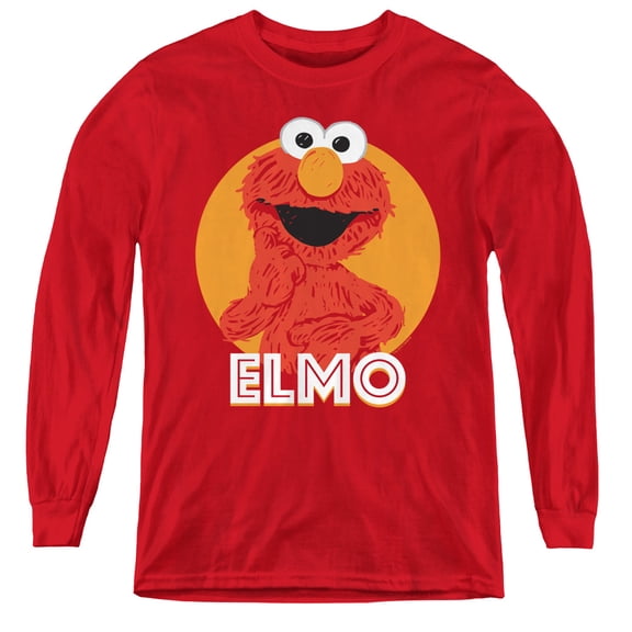 Sesame Street - Elmo Scribble - Youth Long Sleeve Shirt - Large