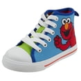 thumbnail image 1 of Sesame Street Elmo Shoes, Hi Top Sneaker with Laces, Blue Green, Toddler Size 7, 1 of 6