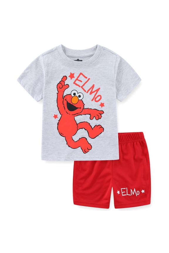 Elmo Short Sleeve T-Shirt and Mesh Short Set (Boys), 2 Piece Set, Sizes 2T-4T