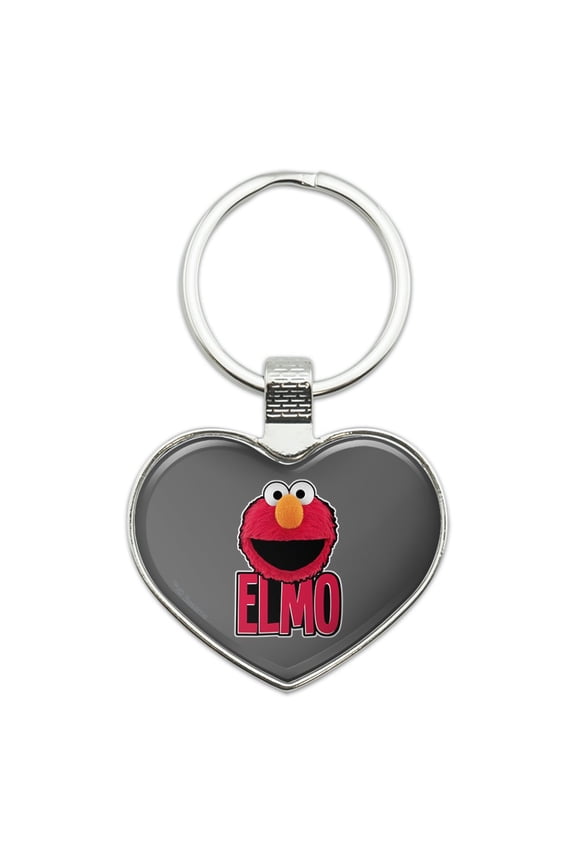 Sesame Street Elmo Smile Keychain Heart Love Metal Key Chain Ring