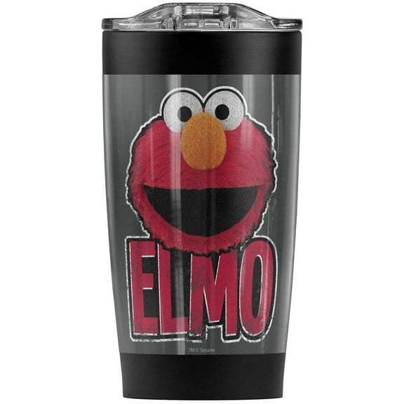 Sesame Street/Elmo Smile Stainless Steel Tumbler 20 oz Coffee Travel Mug/Cup, Vacuum Insulated & Double Wall with Leakproof Sliding Lid | Great for Hot Drinks and Cold Beverages
