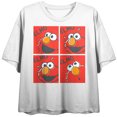 thumbnail image 1 of Sesame Street Elmo Squares Women's White Crop T-Shirt-2XL, 1 of 3