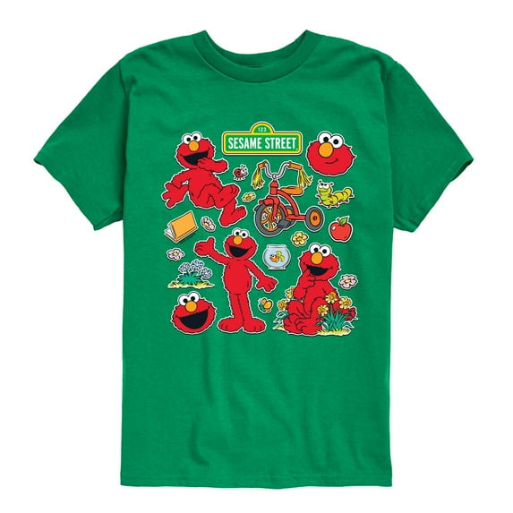 Sesame Street - Elmo Sticker Sheet - Toddler and Youth Short Sleeve Graphic T-Shirt
