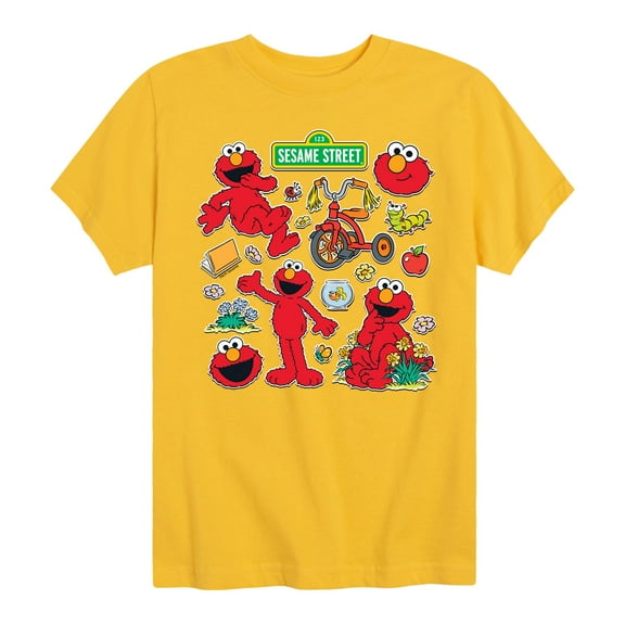Sesame Street - Elmo Sticker Sheet - Toddler and Youth Short Sleeve Graphic T-Shirt