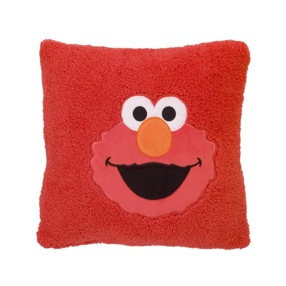 Sesame Street Elmo Super Soft Sherpa Toddler Pillow with Applique, Red, 1 Count