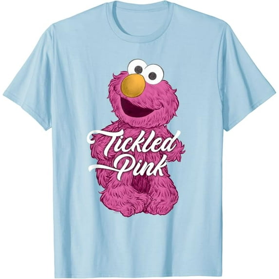 Sesame Street Elmo Tickled Pink T-Shirt, Light Blue Color, Size S