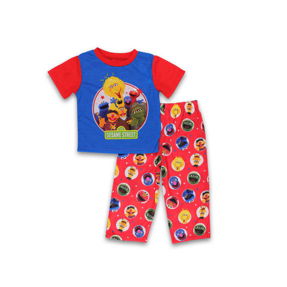 Sesame Street Elmo Toddler Boys 2 Piece Short Sleeves Pants Pajamas Set 21SS421ESL